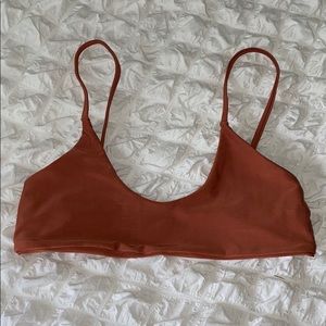 Rusty orange halter bikini top